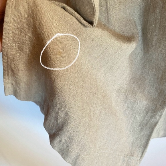 LOURMARIN Lagenlook Long Full length Linen Jacket Neutral Oatmeal Womens size L - Picture 11 of 12